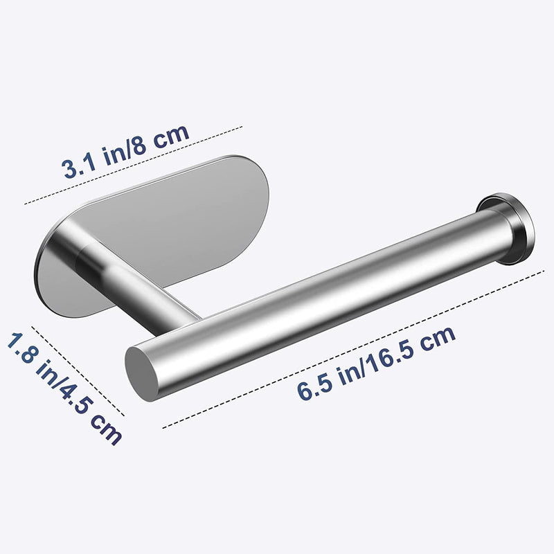 Stainless Steel Toilet Roll Paper Holder Strong Self Adhesive Stick Wall Mount - Live4gadgets