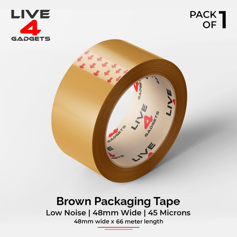 Strong Brown Tape Buff Parcel Packing Tape 48MM X 66M Box Sealing Rolls x 1 - Live4gadgets