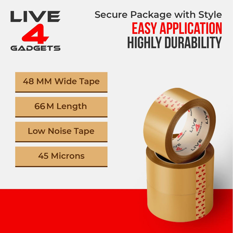 Strong Brown Tape Buff Parcel Packing Tape 48MM X 66M Box Sealing Rolls x 1 - Live4gadgets