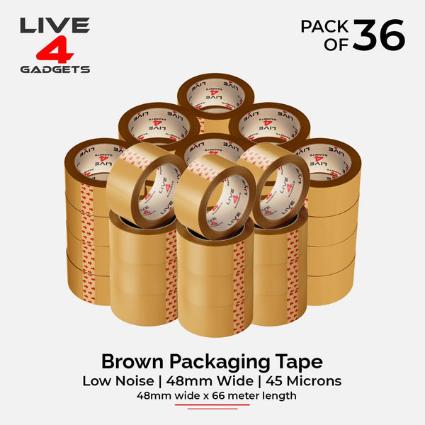 Strong Brown Tape Buff Parcel Packing Tape 48MM X 66M Box Sealing Rolls x 36 - Live4gadgets