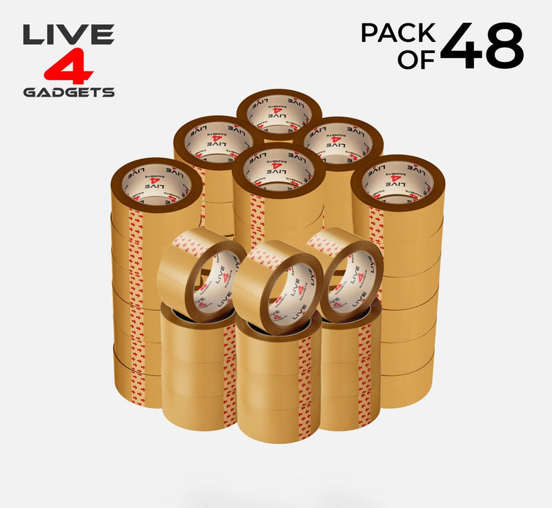 Strong Brown Tape Buff Parcel Packing Tape 48MM X 66M Box Sealing Rolls x 48 - Live4gadgets