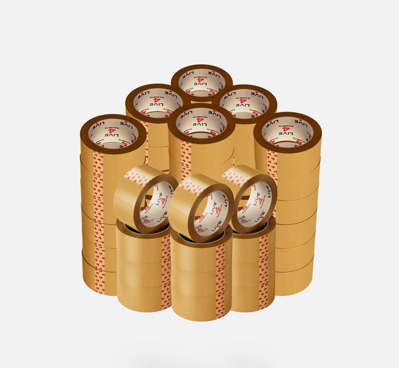 Strong Brown Tape Buff Parcel Packing Tape 48MM X 66M Box Sealing Rolls x 48 - Live4gadgets