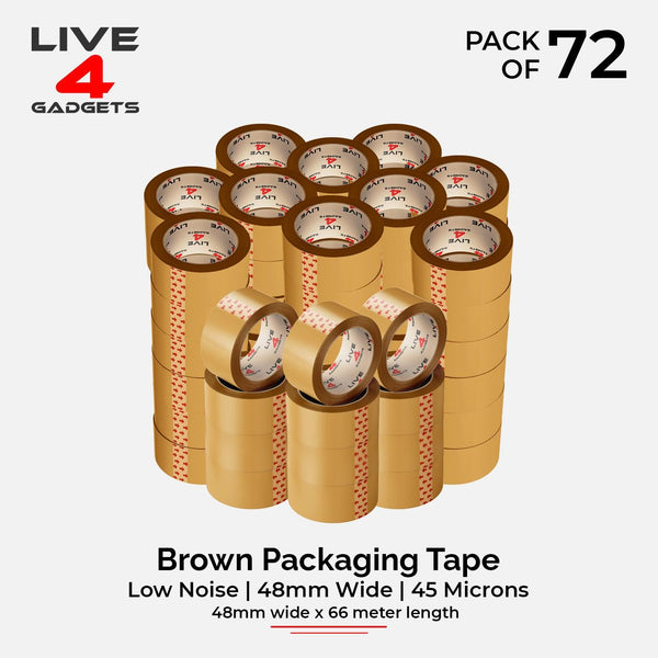 Strong Brown Tape Buff Parcel Packing Tape 48MM X 66M Box Sealing Rolls x 72 - Live4gadgets