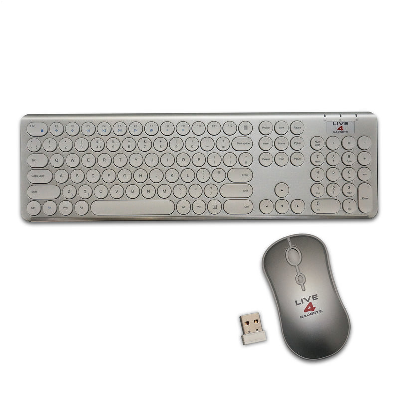 2.4GHz Wireless Keyboard And Mouse Set UK USB Dongle For PC Laptop Full-Size NEW